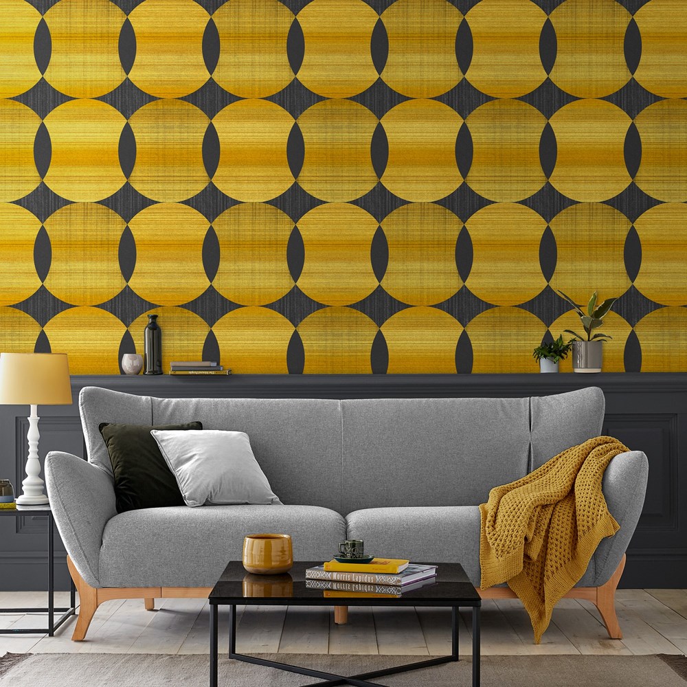 Tramonto Wallpaper 113952 by Graham & Brown in Acacia Yellow